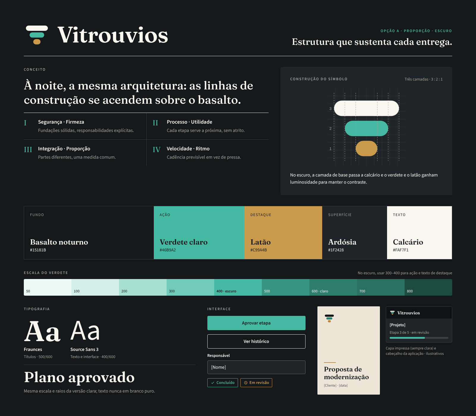 Opção Proporção, versão escura