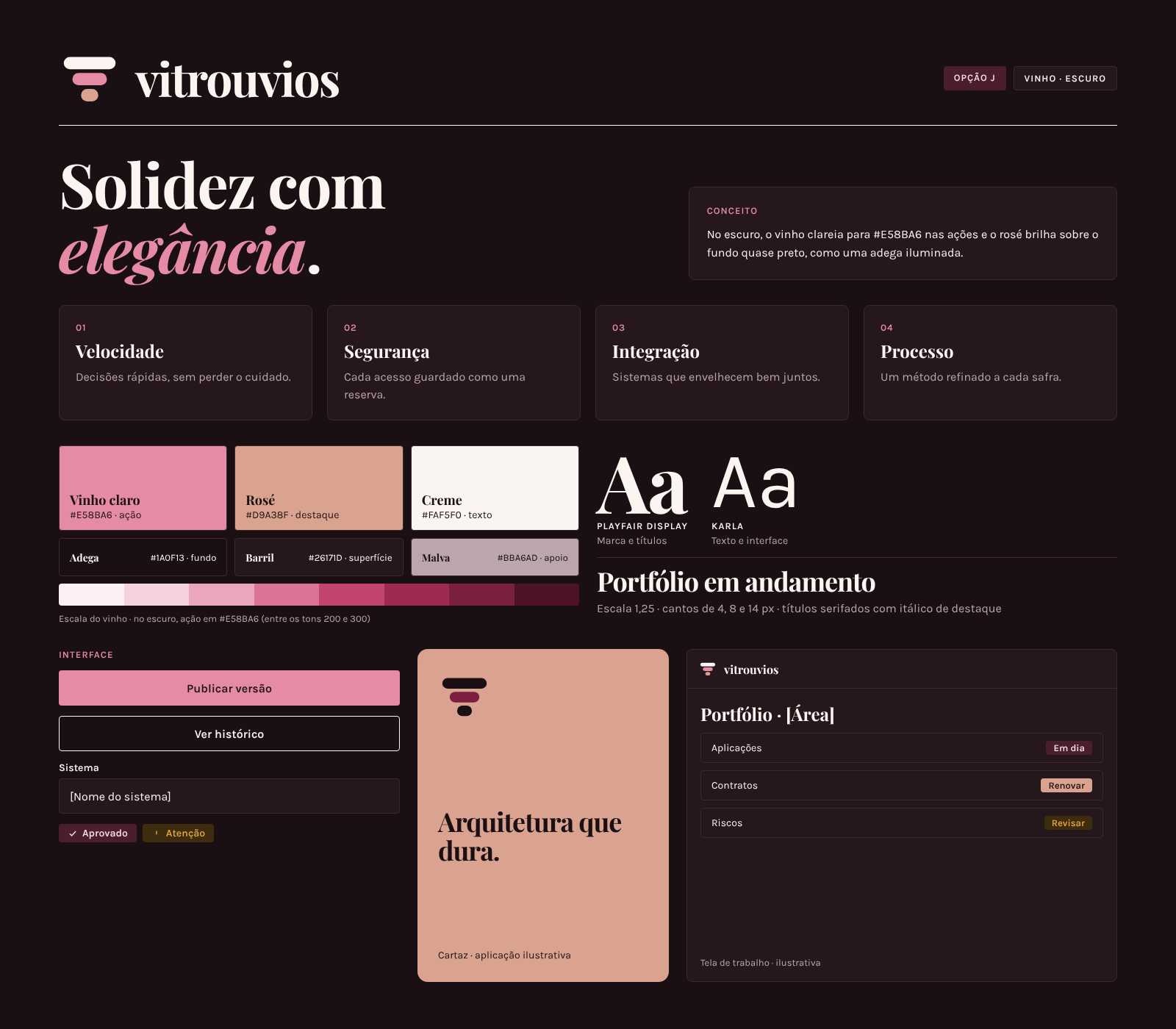 Opção Vinho, versão escura