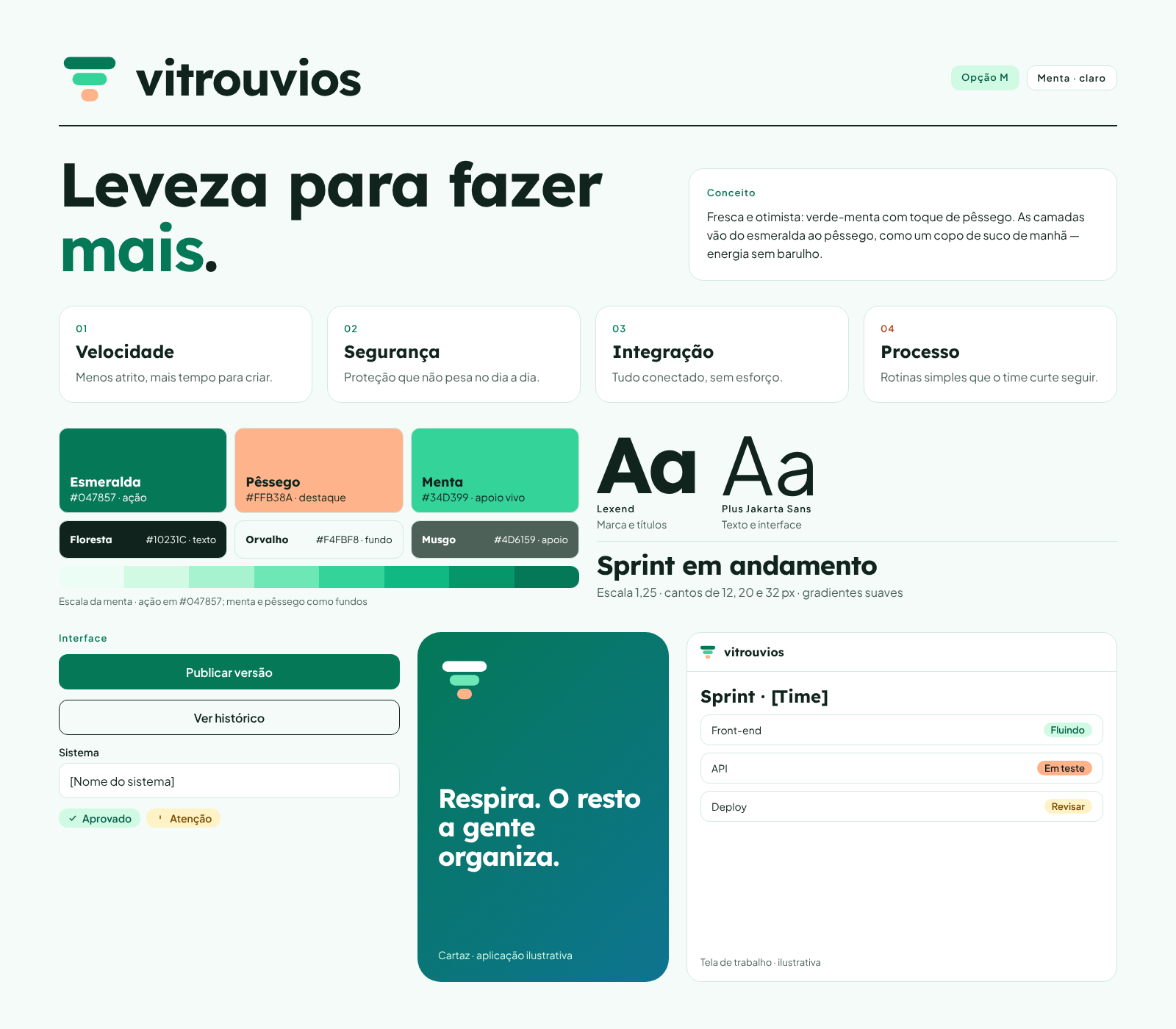 Opção Menta, versão clara