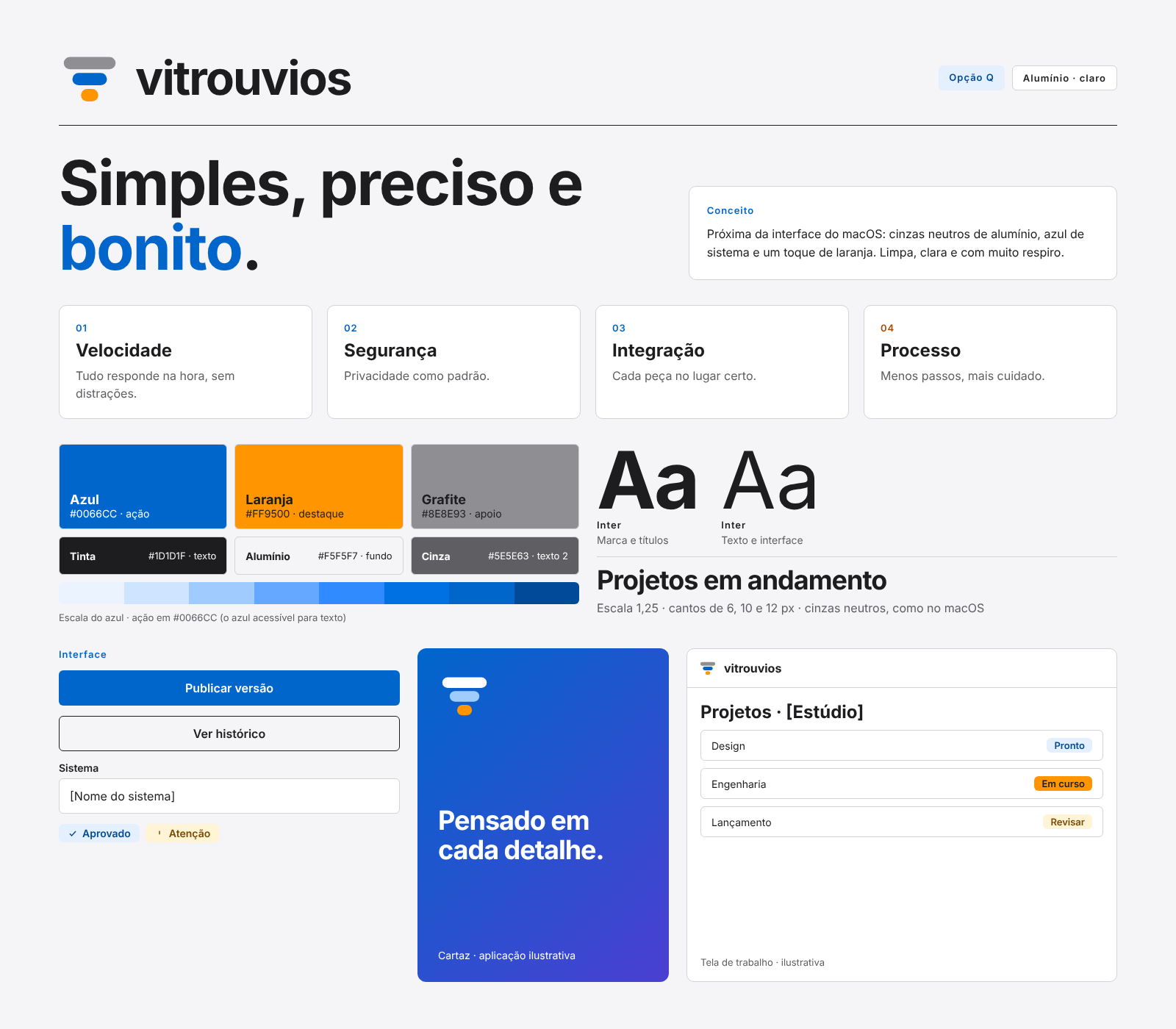 Opção Alumínio, versão clara